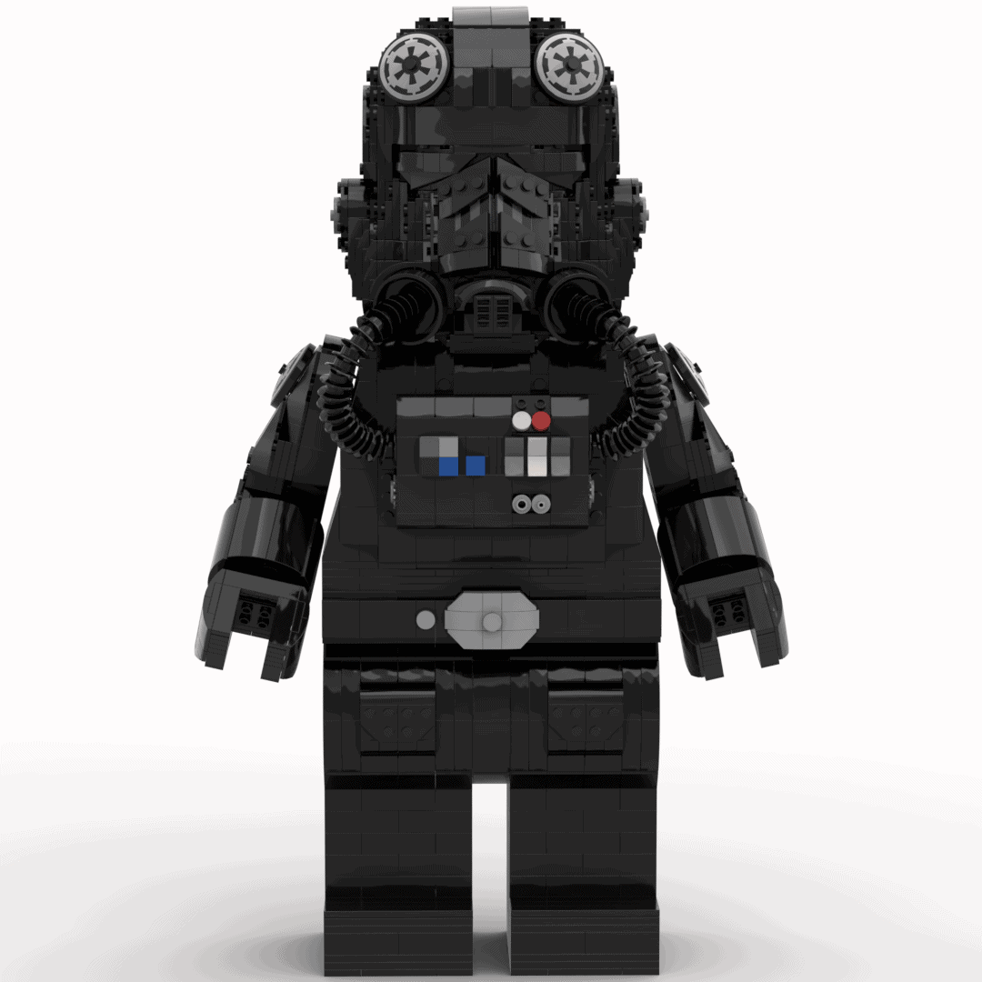 Blå Anvendelse kobber LEGO® instructions Tie Fighter Pilot Mega Figure (fits official LEGO®  Helmet) | Custom Corporate LEGO® Gift Models / MOCs