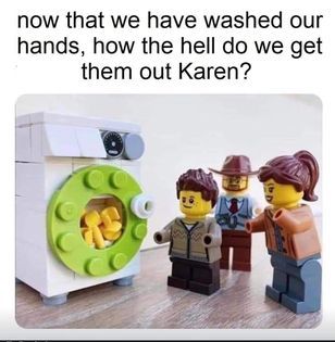 lego jokes and LEGO® pun washing hands