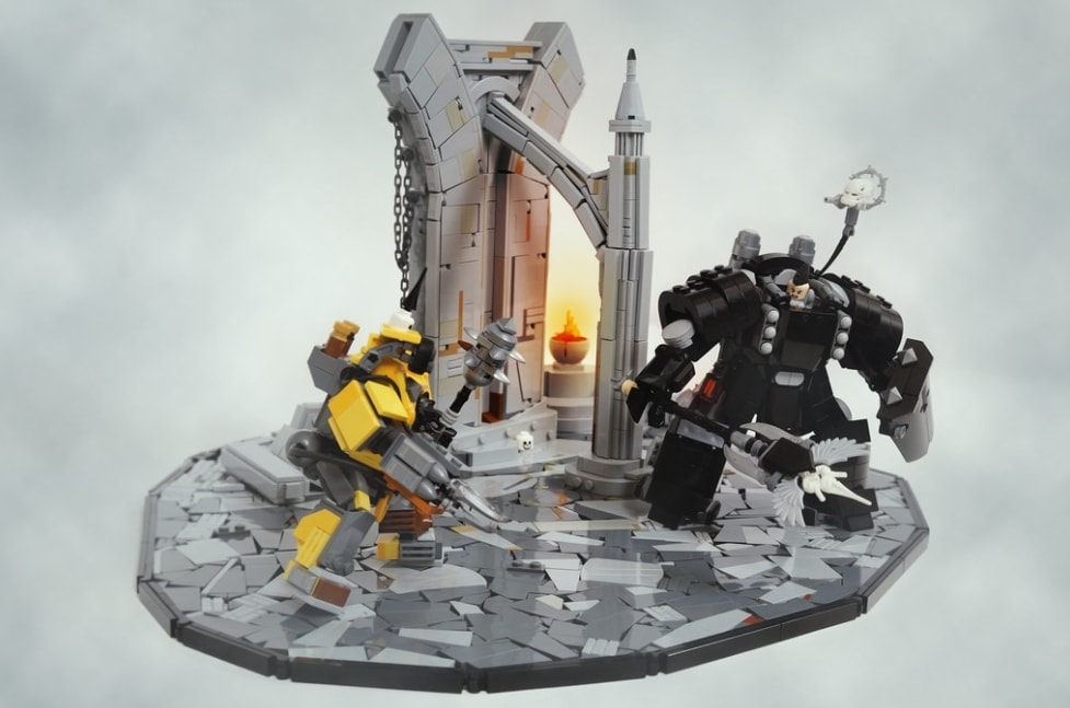 Lego Warhammer 40k Centurion VS Ork Warboss duel
