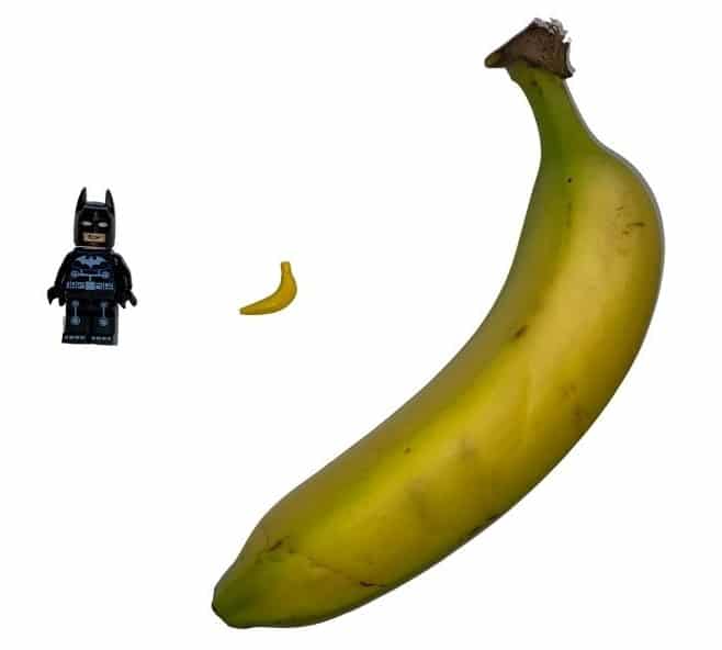 lego photography banana to scale