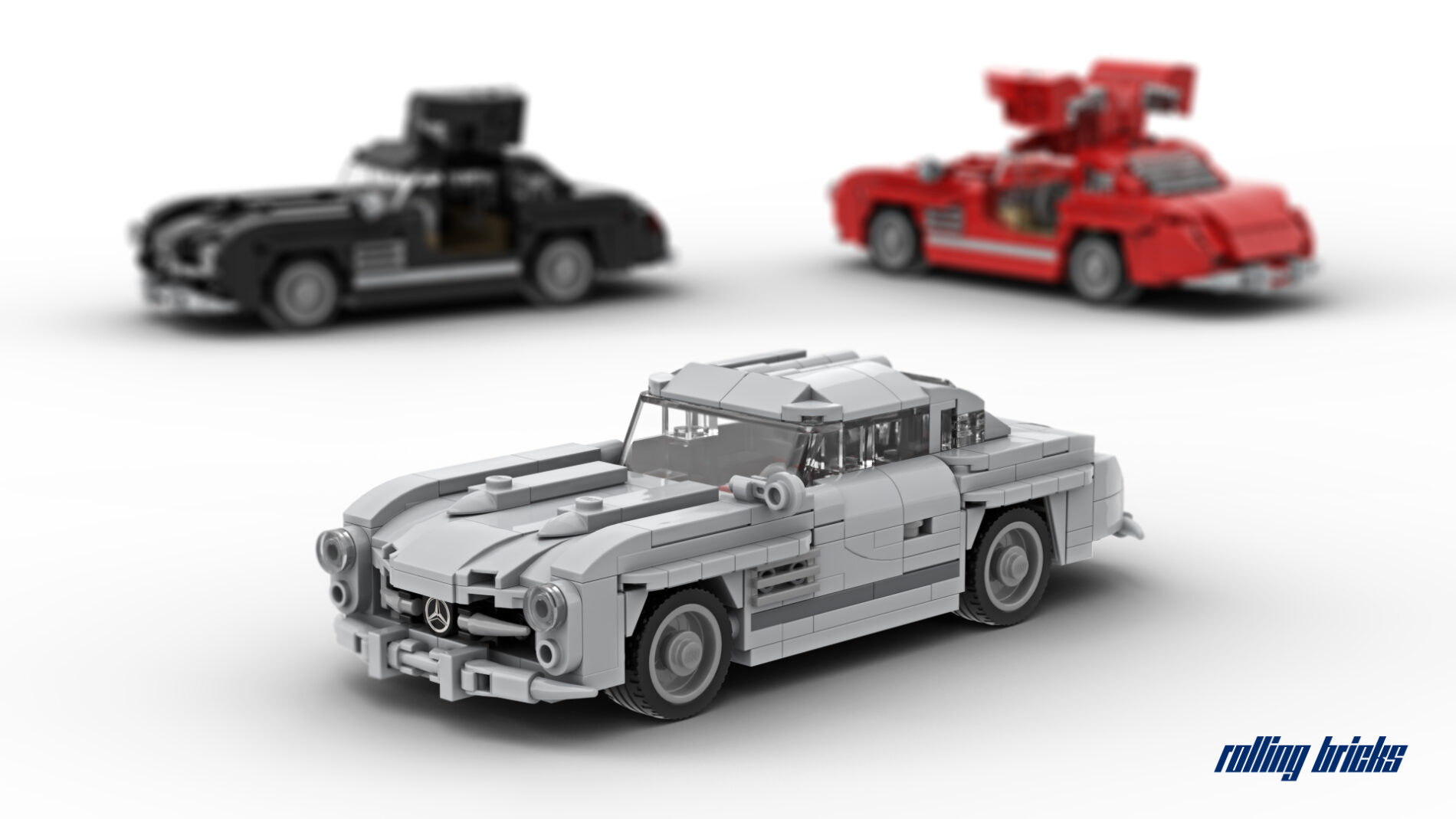 Mercedes-Benz 300 SL - in 3 colors: light gray, black, red
